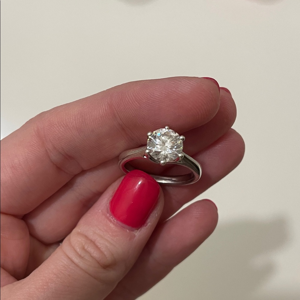 Moissanite Lab Created Diamond Solitaire 
Sterling Silver
